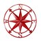 20 Inch Distressed Metal Compass Rose Nautical Wall Decor Indoor Outdoor, Red